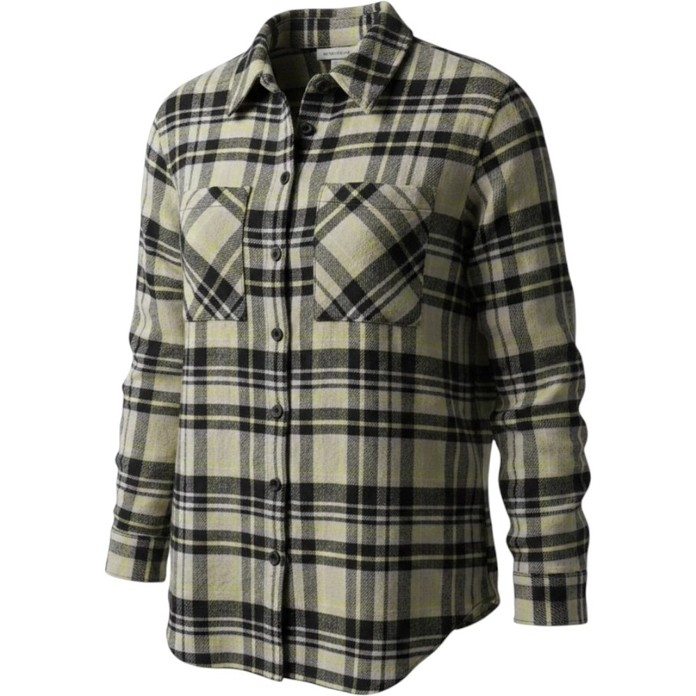 Topshop Womens Plaid Flannel Button Down Shirt Neon Green Black White Size small